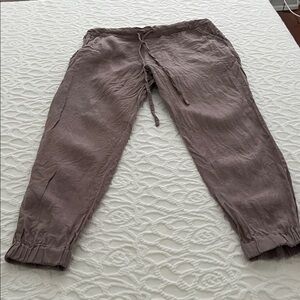 European Linen Joggers - Small - Lavender Taupe